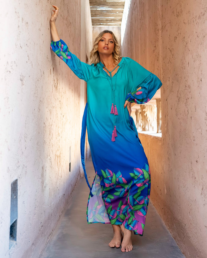 Robe Longue Fluide à Liens Somba - Robes