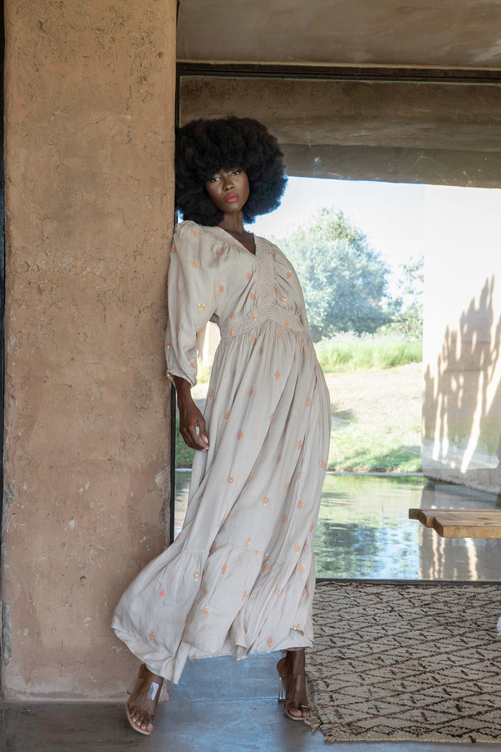 Robe Longue Fluide à Sequins Nello - Taille unique: 36