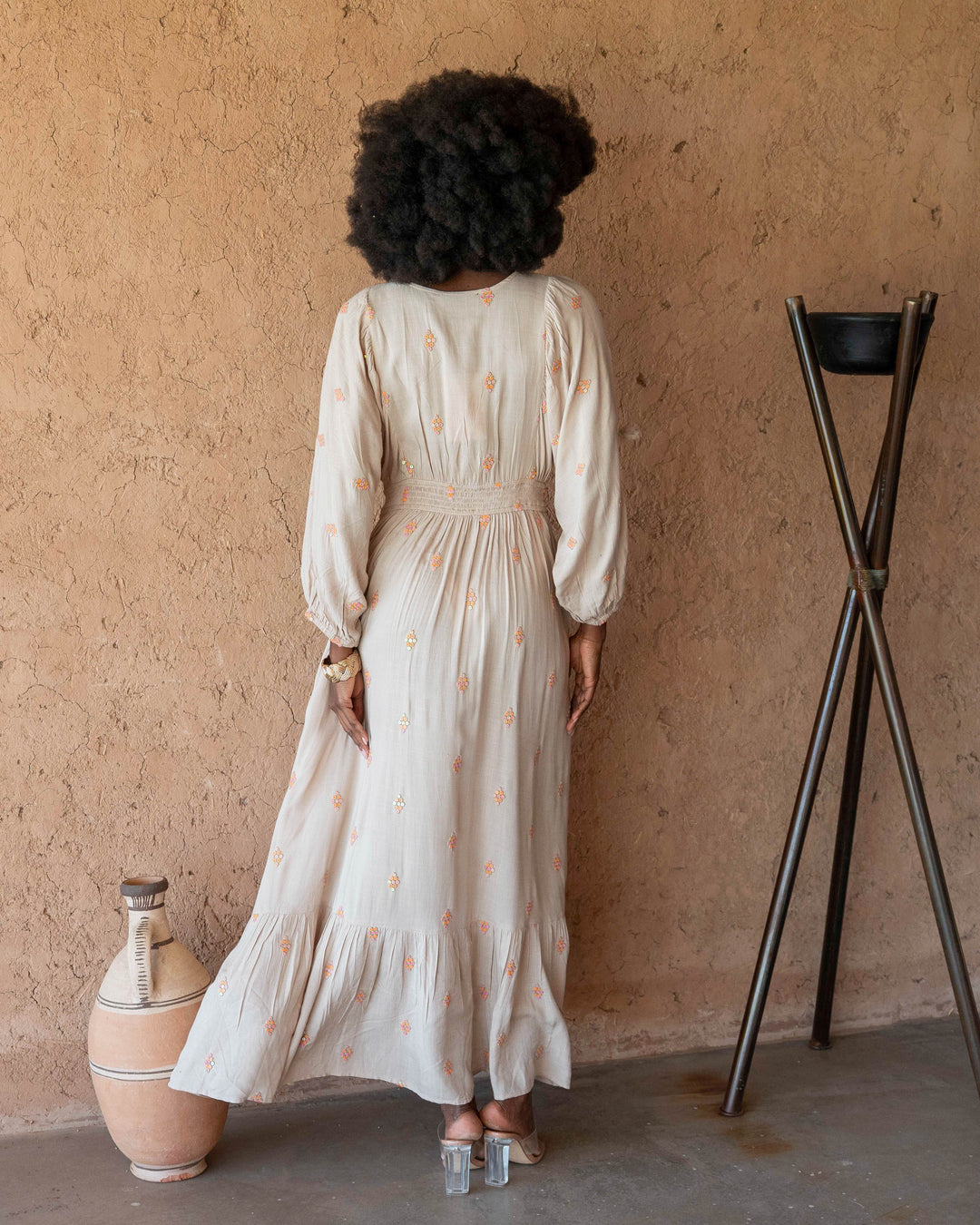Robe Longue Fluide à Sequins Nello - Taille unique: 36
