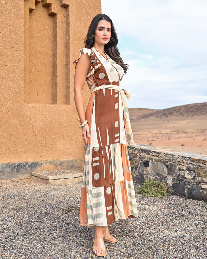 Robe Longue Fluide à Volants Lauren - Robes