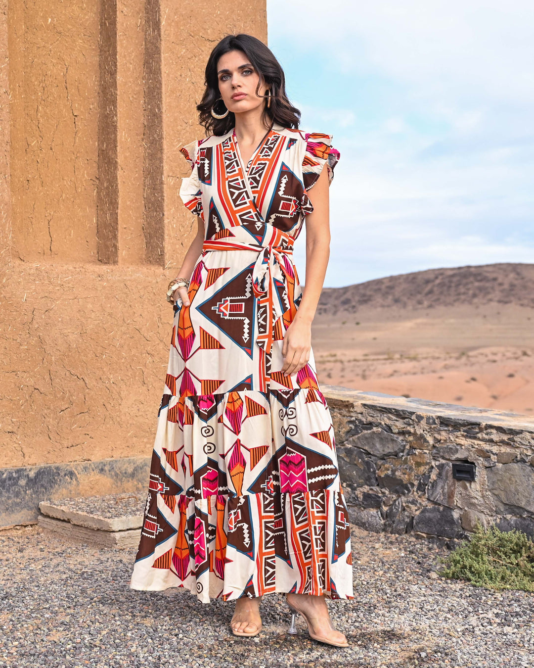 Robe Longue Fluide à Volants Lauren - Robes