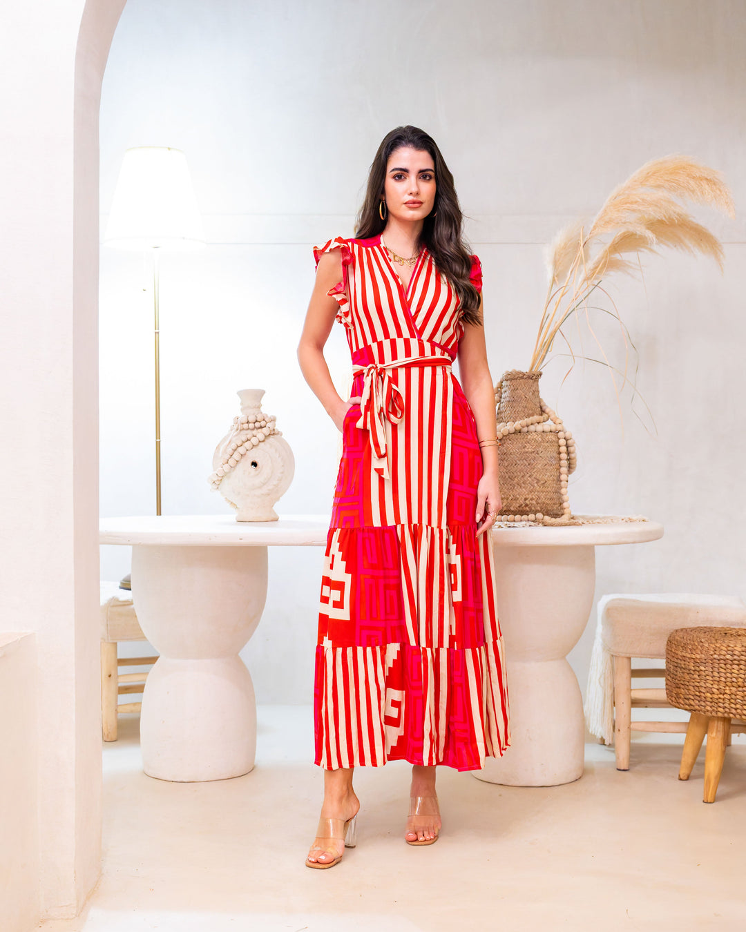 Robe Longue Fluide à Volants Lauren - Robes