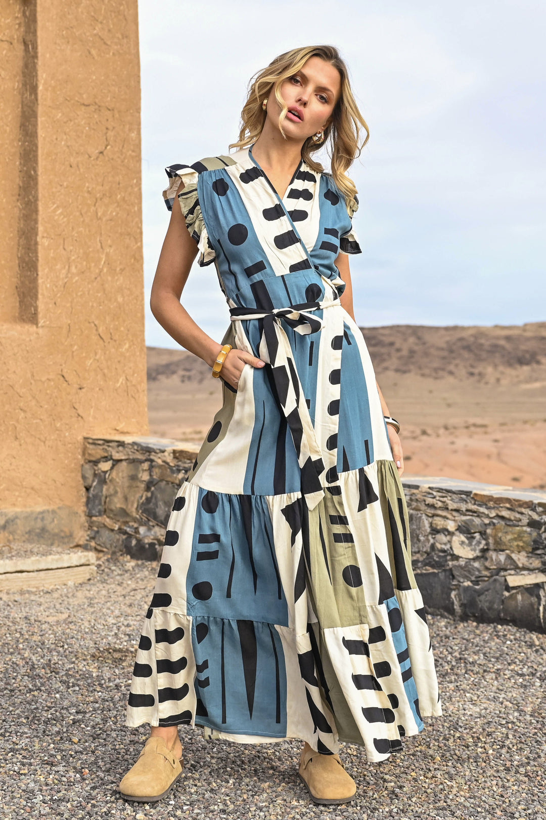 Robe Longue Fluide à Volants Lauren - Robes