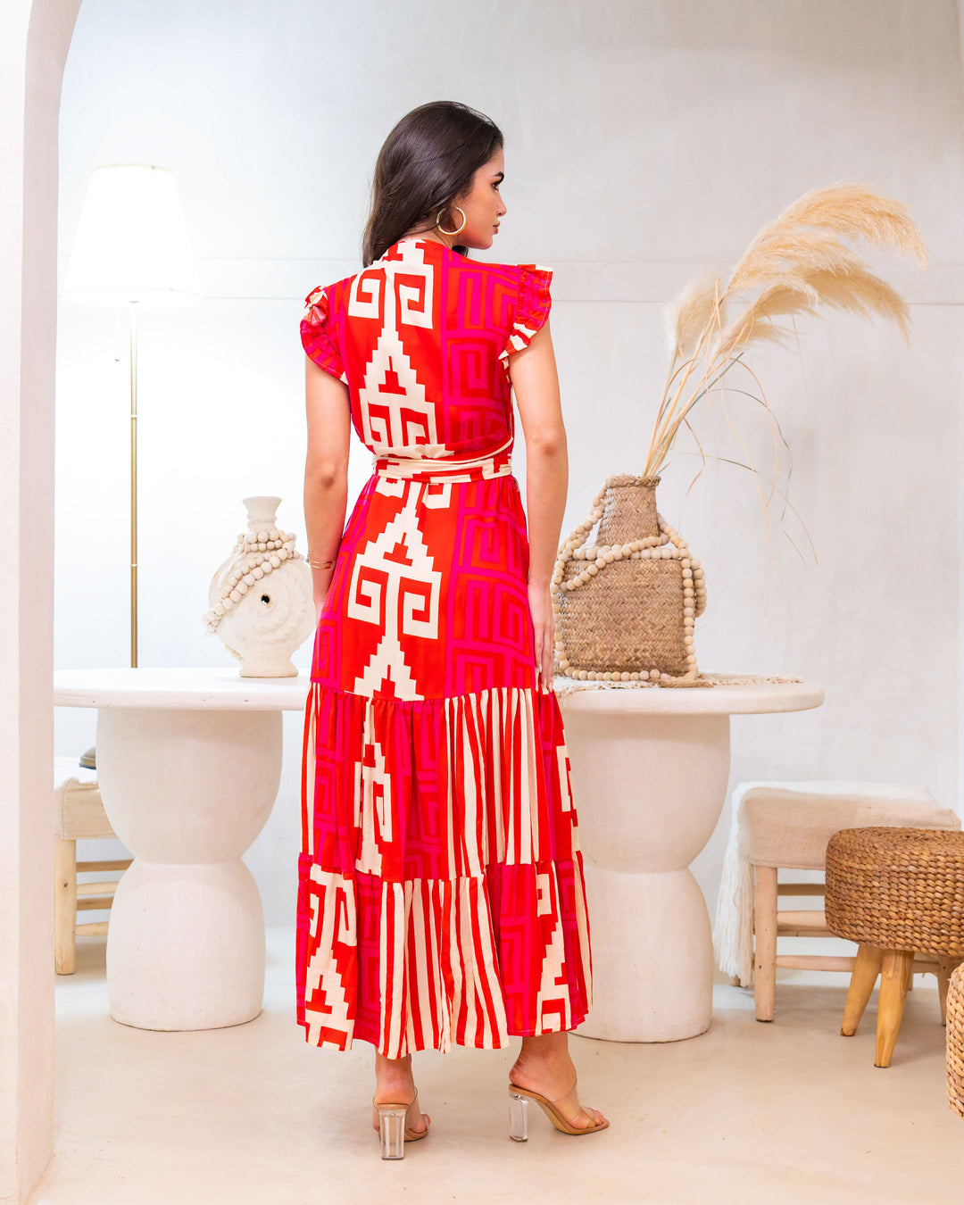 Robe Longue Fluide à Volants Lauren - Robes
