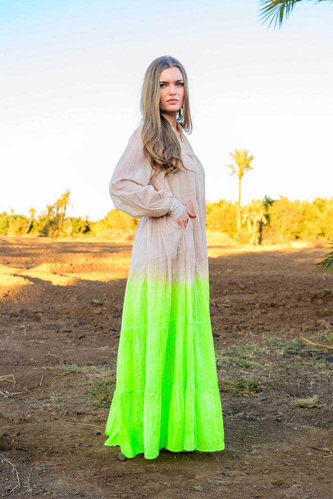 Robe longue fluide dégradée Bome - Taille unique: 36 au 42