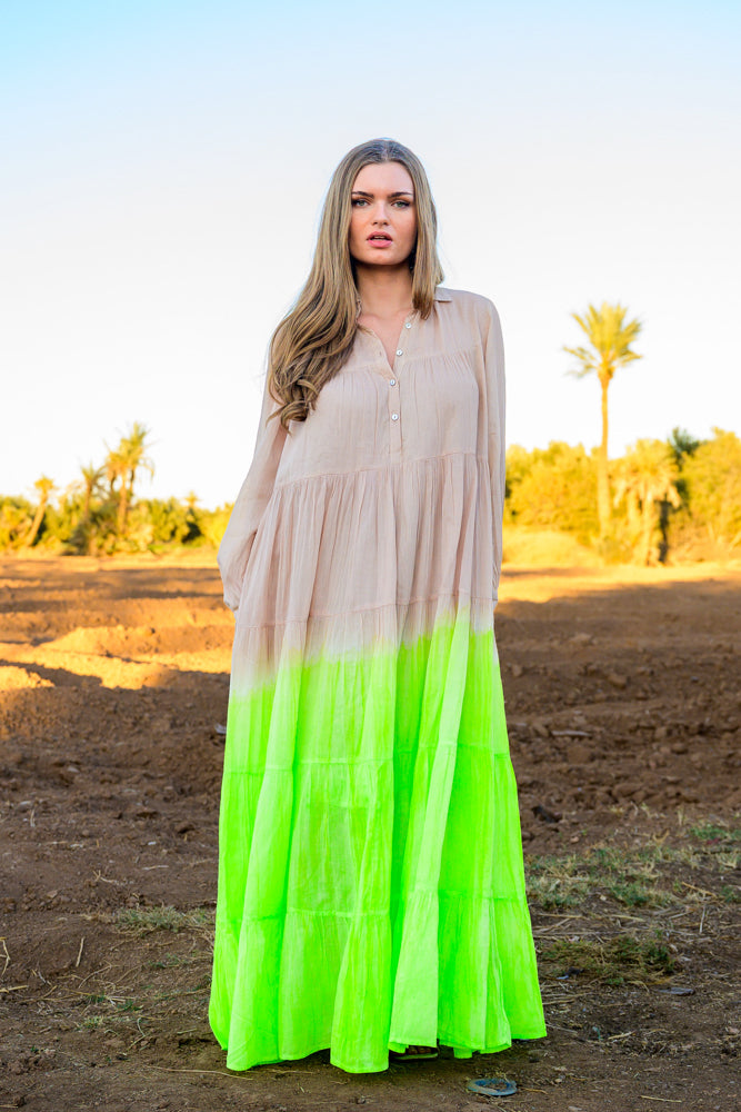 Robe longue fluide dégradée Bome - Taille unique: 36 au 42