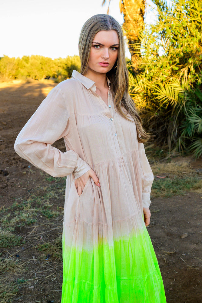 Robe longue fluide dégradée Bome - Taille unique: 36 au 42