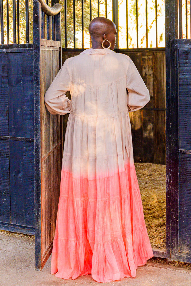 Robe longue fluide dégradée Bome - Taille unique: 36 au 42