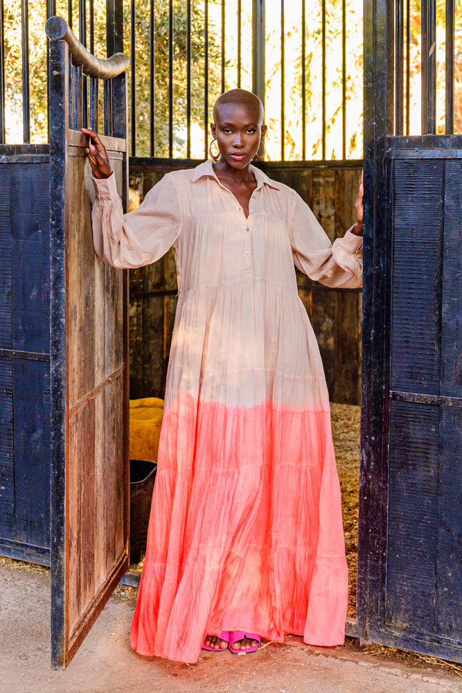 Robe longue fluide dégradée Bome - Taille unique: 36 au 42