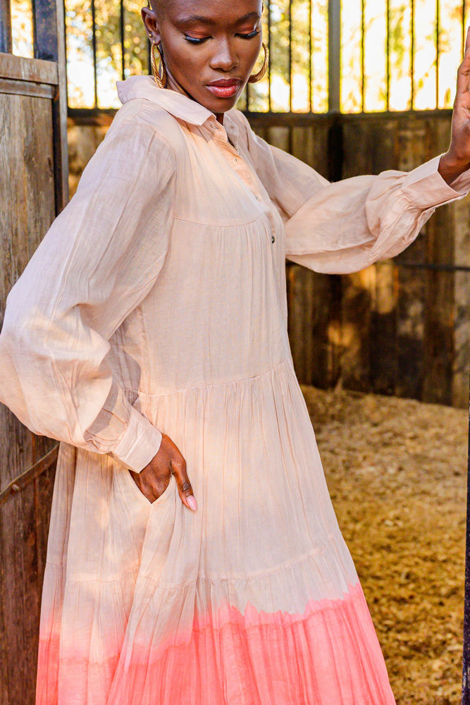 Robe longue fluide dégradée Bome - Taille unique: 36 au 42
