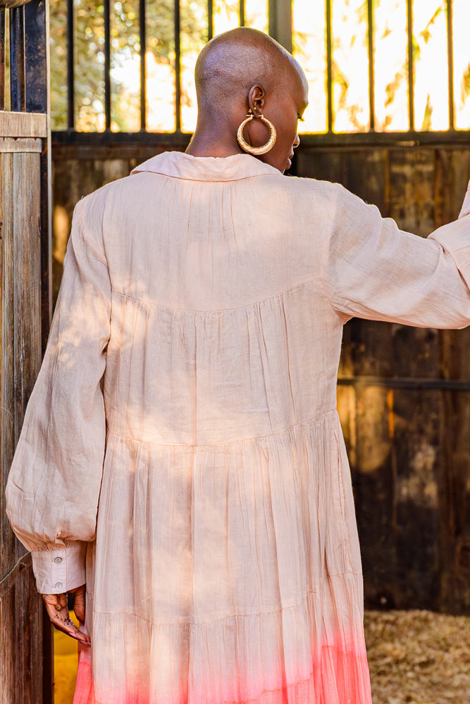 Robe longue fluide dégradée Bome - Taille unique: 36 au 42