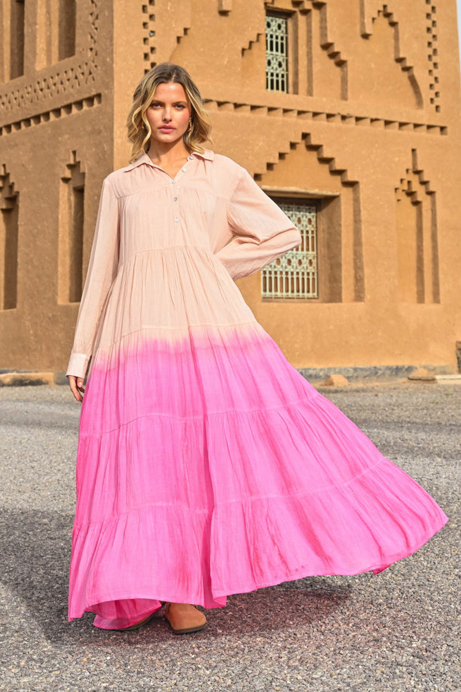 Robe longue fluide dégradée Bome - Taille unique: 36 au 42