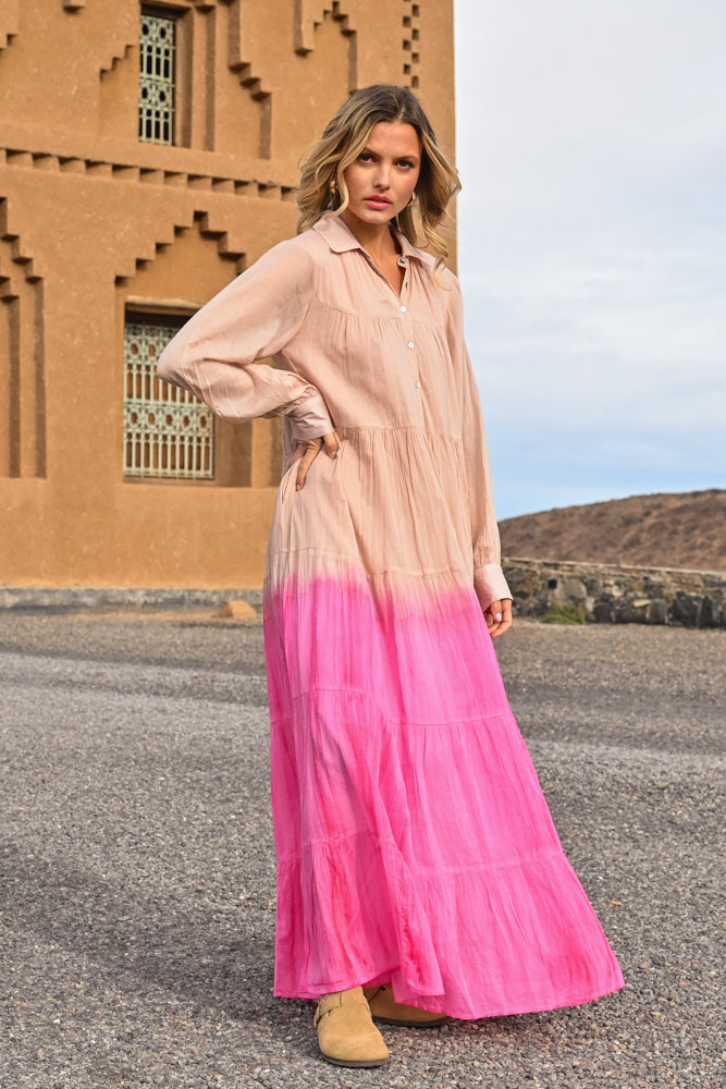 Robe longue fluide dégradée Bome - Taille unique: 36 au 42