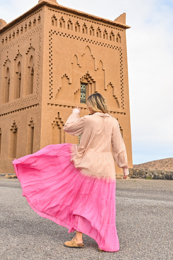 Robe longue fluide dégradée Bome - Taille unique: 36 au 42