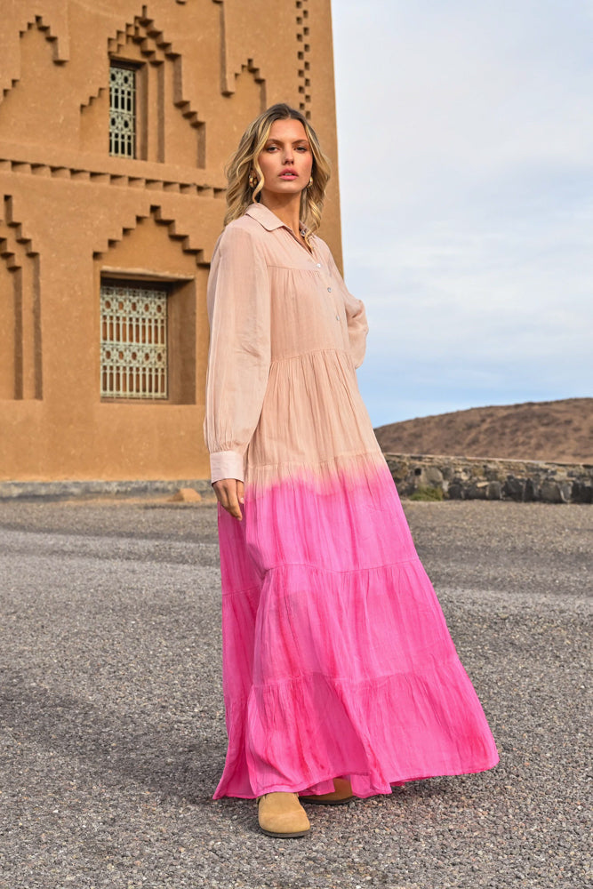 Robe longue fluide dégradée Bome - Taille unique: 36 au 42
