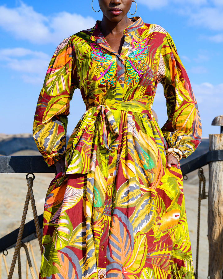 Robe longue imprimé tropical Verone - Robes
