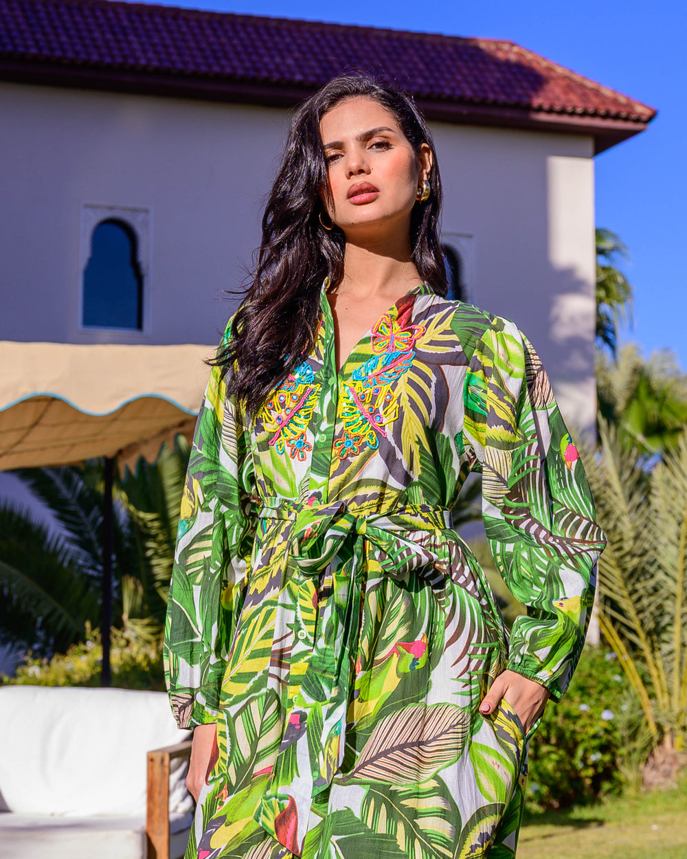 Robe longue imprimé tropical Verone - Robes