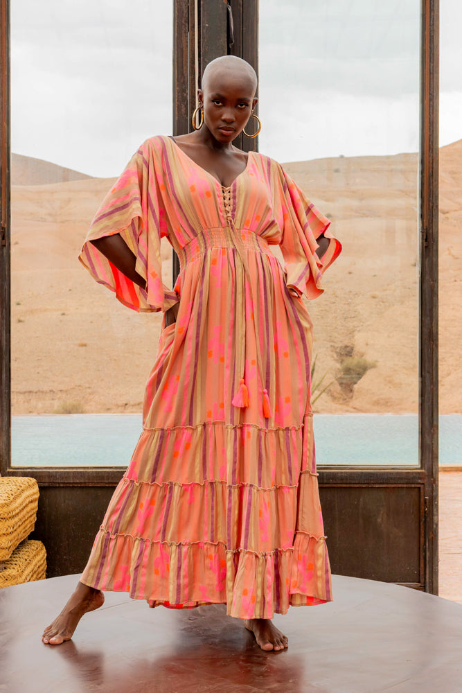Robe longue imprimée cactus Jotina - Taille unique: 36