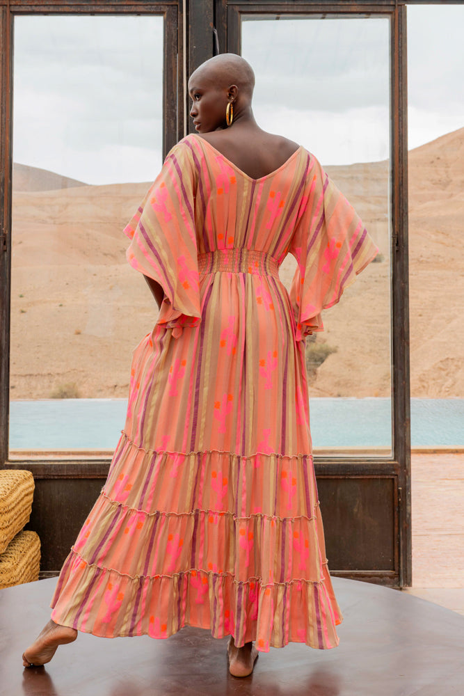 Robe longue imprimée cactus Jotina - Taille unique: 36