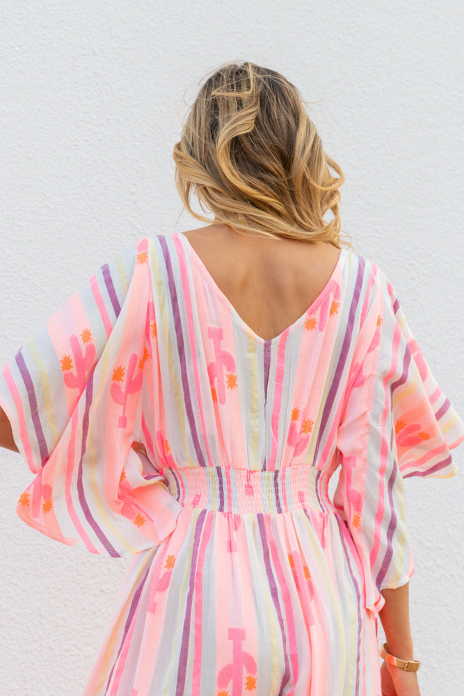 Robe longue imprimée cactus Jotina - Taille unique: 36