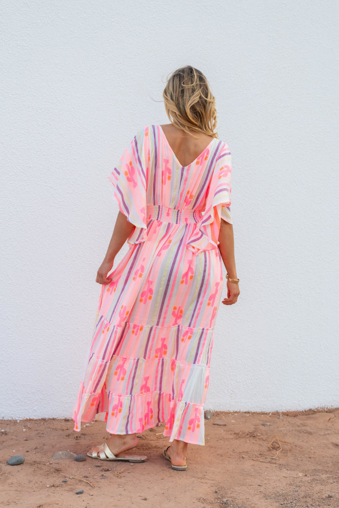 Robe longue imprimée cactus Jotina - Taille unique: 36