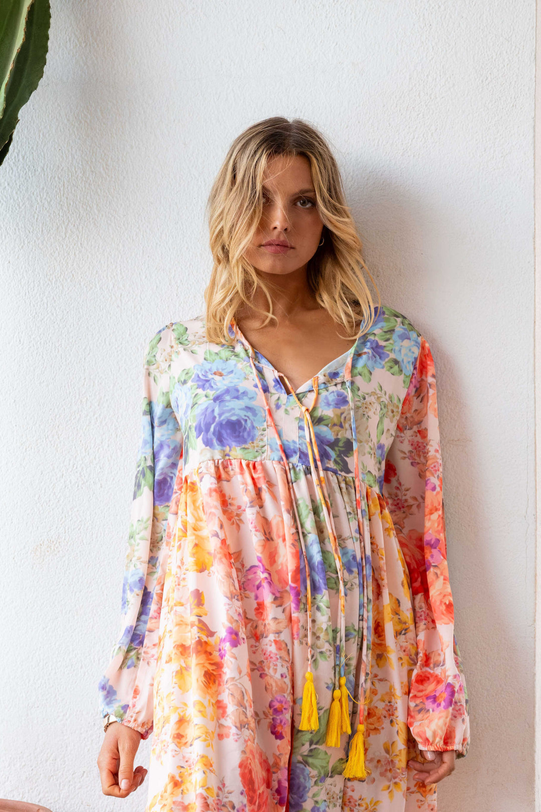 Robe Longue Imprimée Ceinturée Saya - Robes