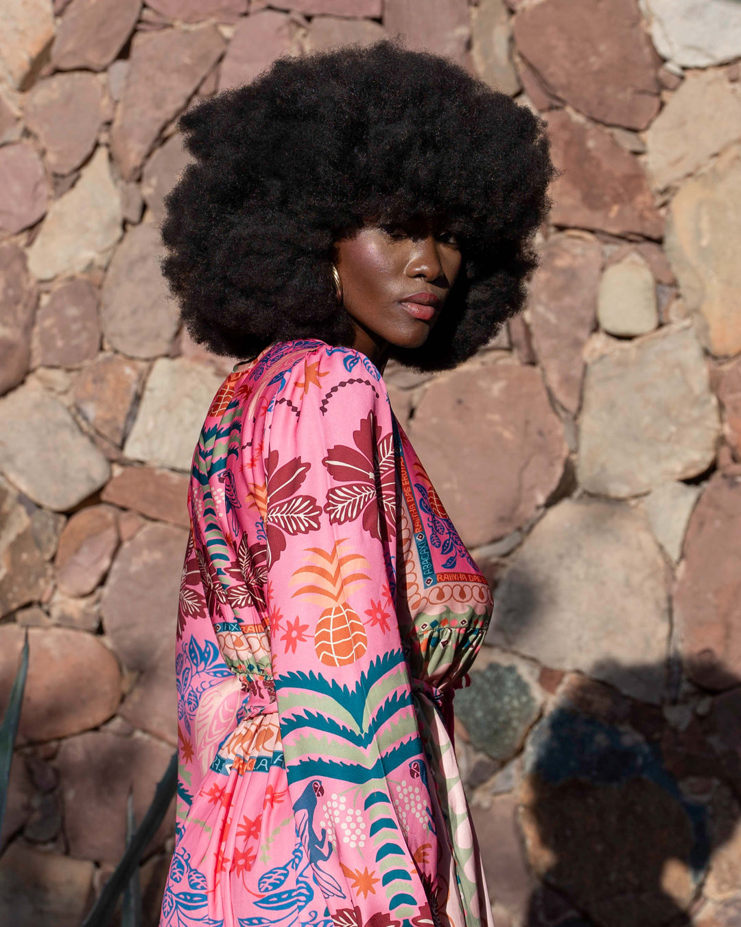 Robe Longue Imprimée Ceinturée Saya - Robes