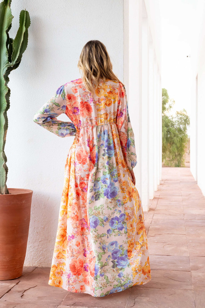 Robe Longue Imprimée Ceinturée Saya - Robes