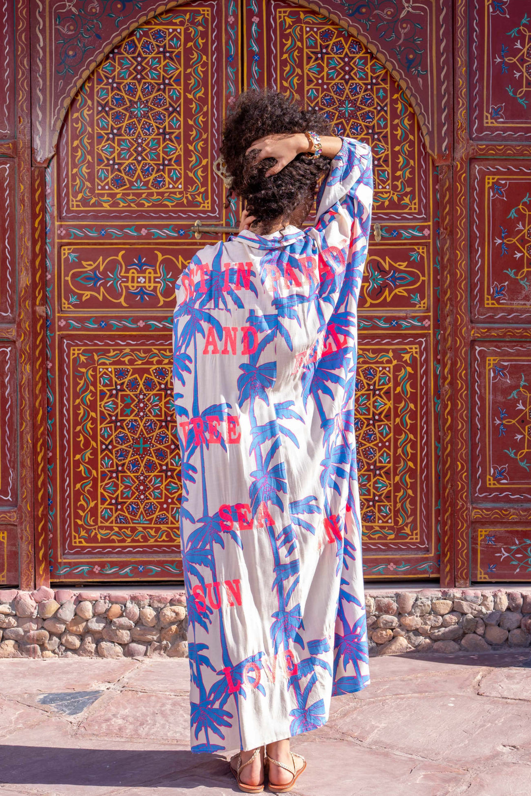 Robe Longue Imprimée Palmiers Sidoni - Taille unique 36-50