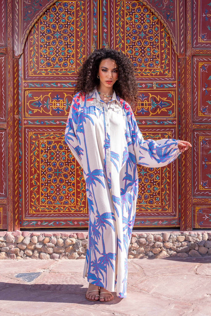 Robe Longue Imprimée Palmiers Sidoni - Taille unique 36-50