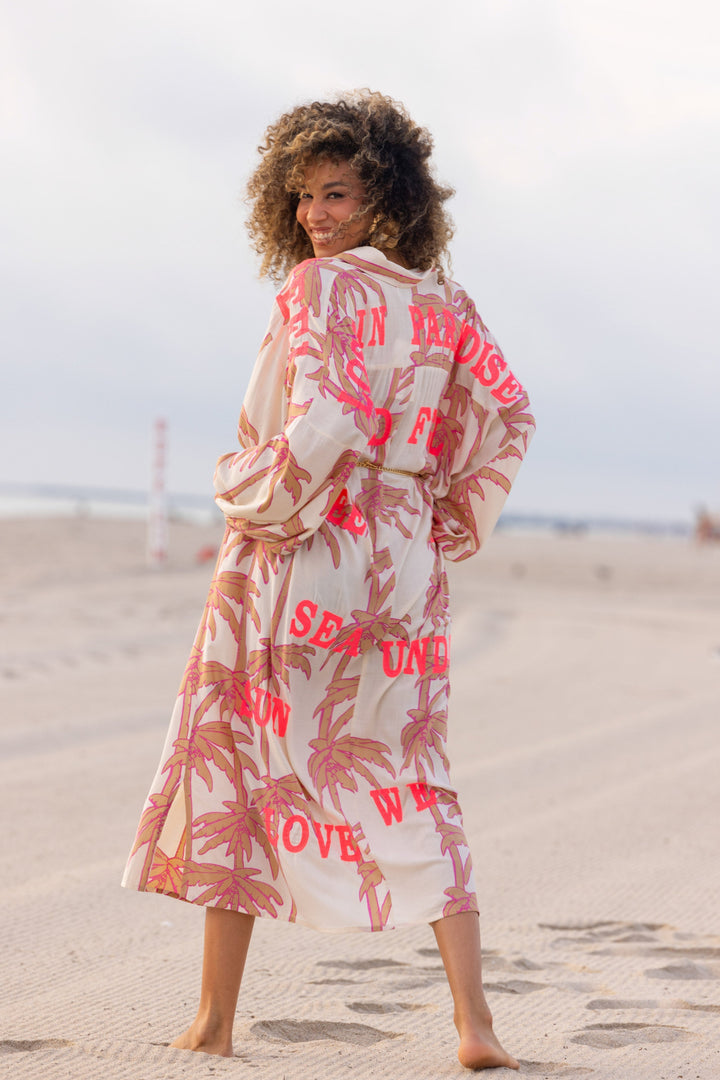 Robe Longue Imprimée Palmiers Sidoni - Taille unique 36-50