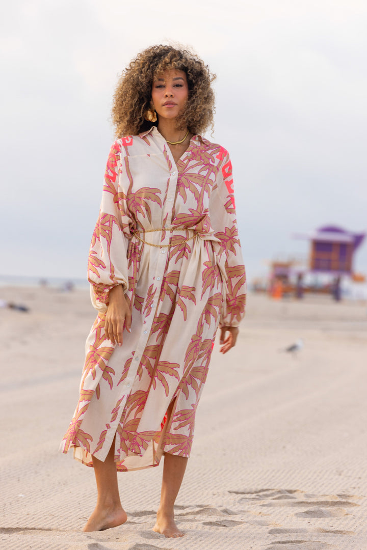 Robe Longue Imprimée Palmiers Sidoni - Taille unique 36-50