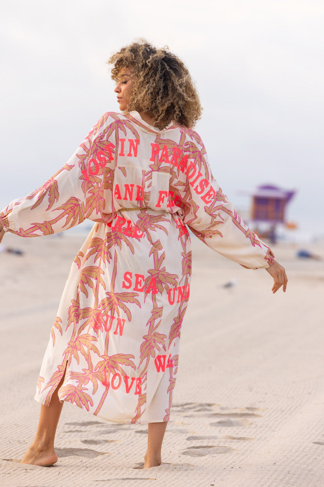 Robe Longue Imprimée Palmiers Sidoni - Taille unique 36-50