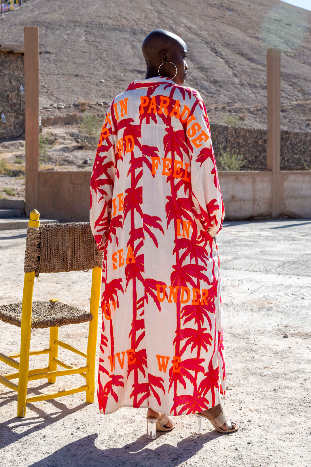 Robe Longue Imprimée Palmiers Sidoni - Taille unique 36-50