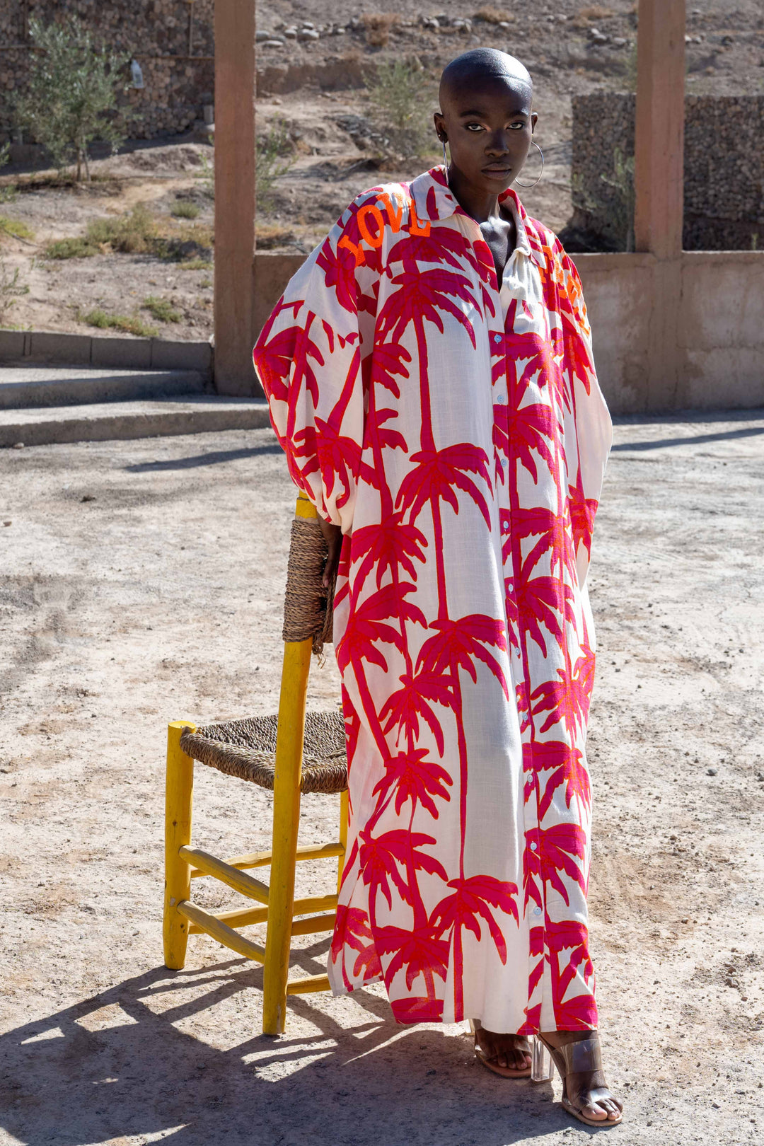 Robe Longue Imprimée Palmiers Sidoni - Taille unique 36-50