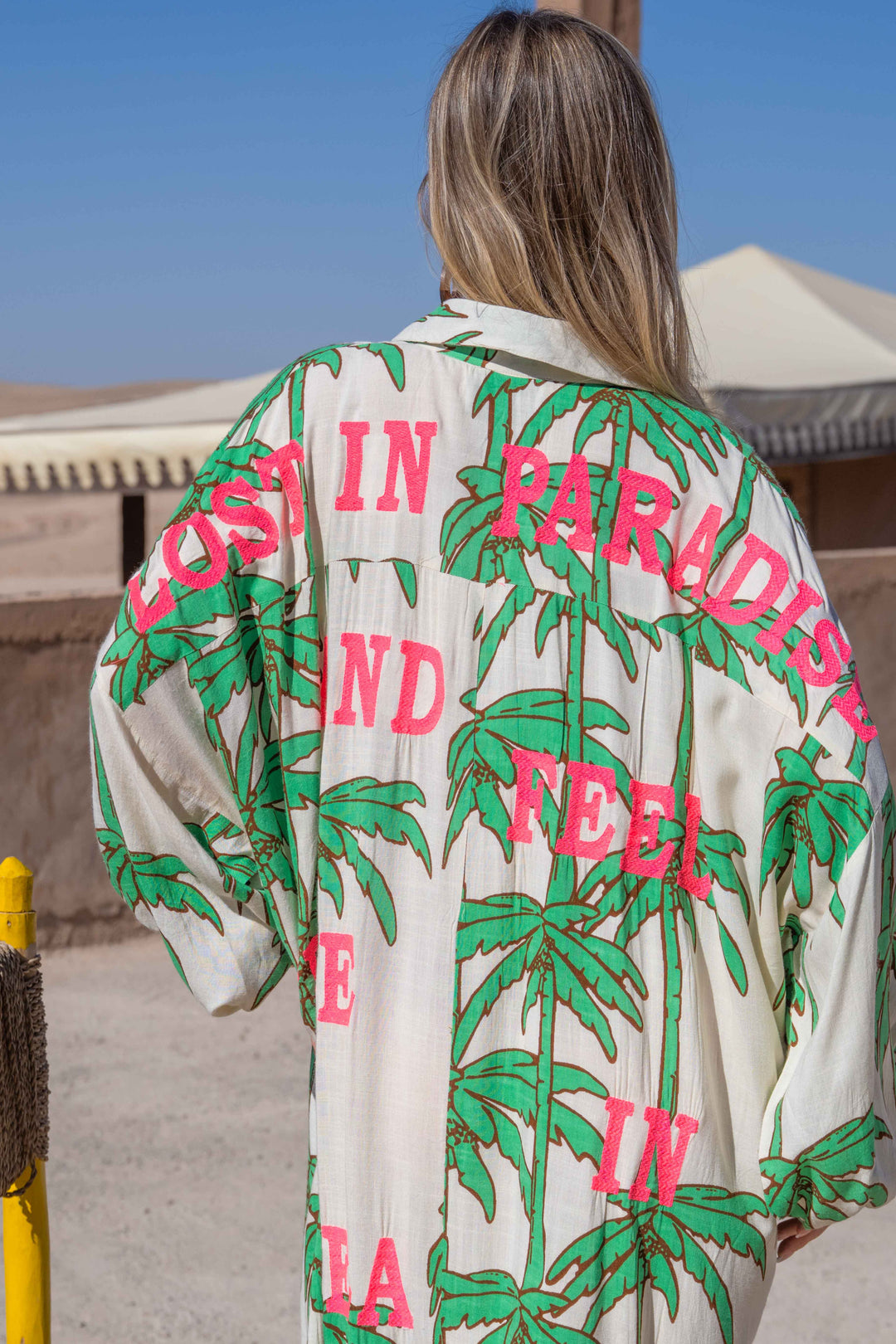 Robe Longue Imprimée Palmiers Sidoni - Taille unique 36-50