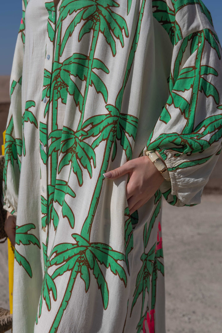 Robe Longue Imprimée Palmiers Sidoni - Taille unique 36-50