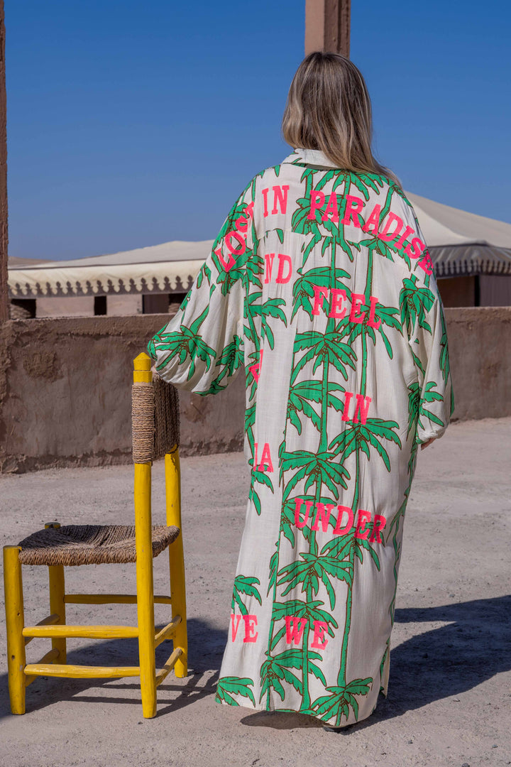 Robe Longue Imprimée Palmiers Sidoni - Taille unique 36-50