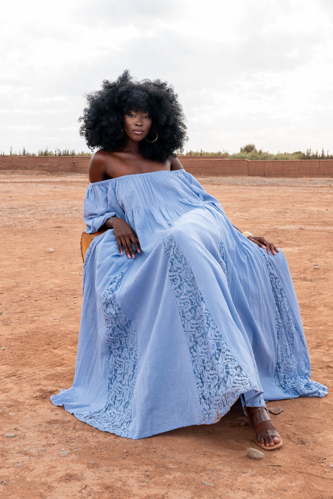 Robe Longue Nina à Épaules Dégagées - Taille unique 36-44