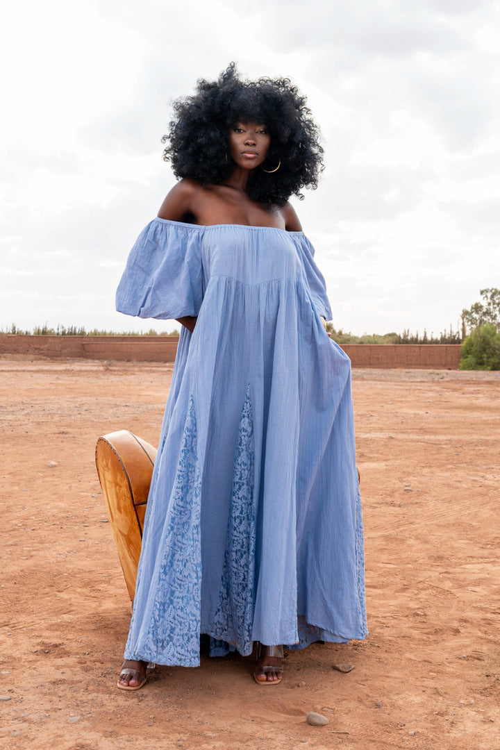 Robe Longue Nina à Épaules Dégagées - Taille unique 36-44