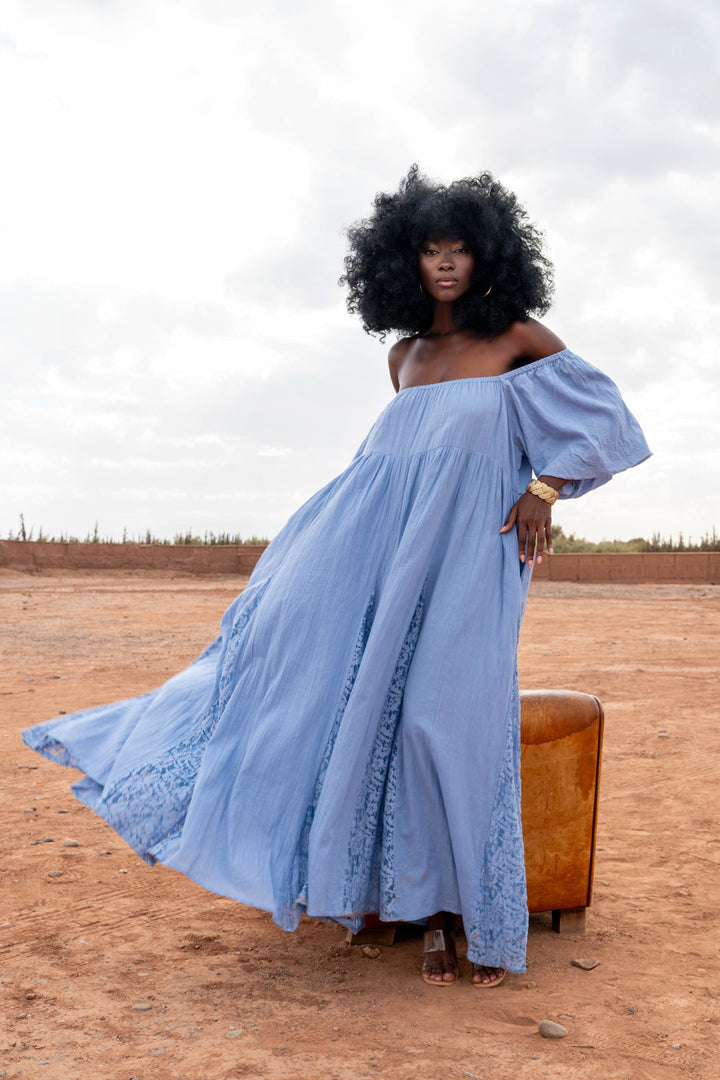 Robe Longue Nina à Épaules Dégagées - Taille unique 36-44