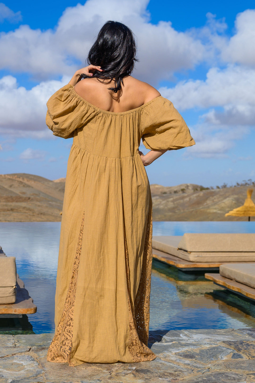 Robe Longue Nina à Épaules Dégagées - Taille unique 36-44