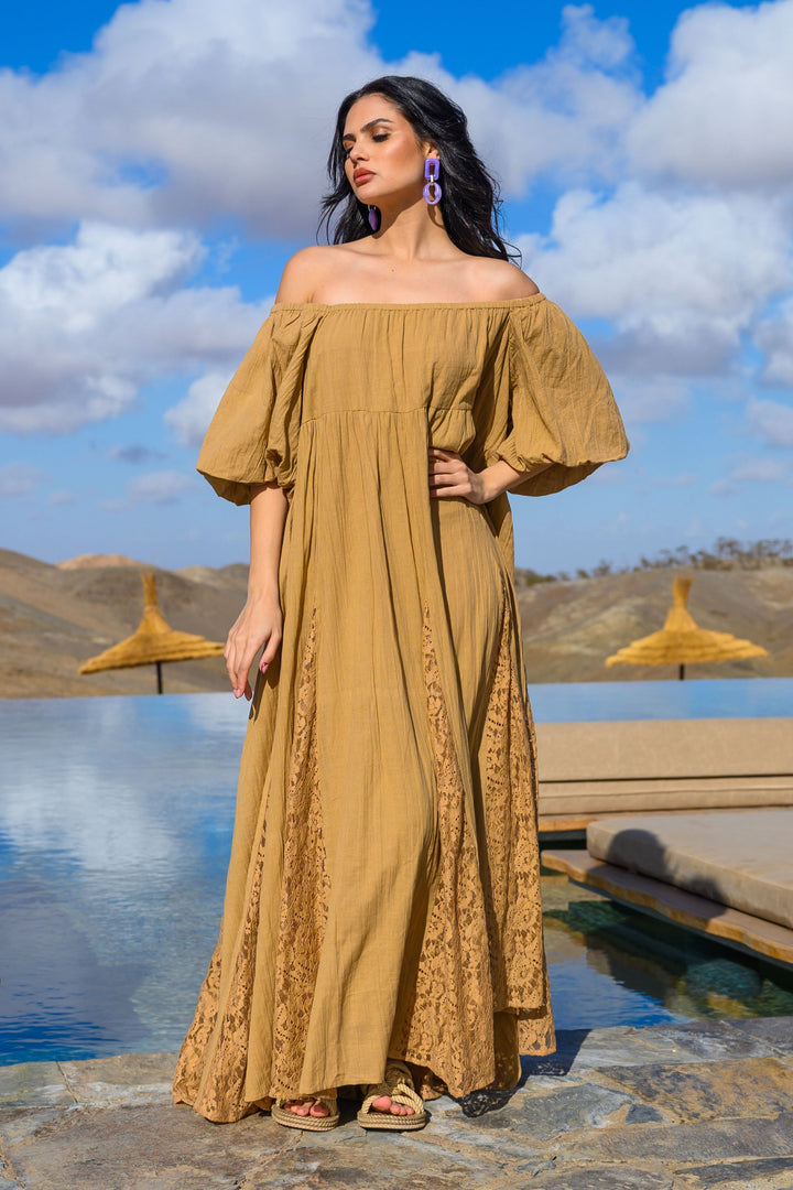 Robe Longue Nina à Épaules Dégagées - Taille unique 36-44