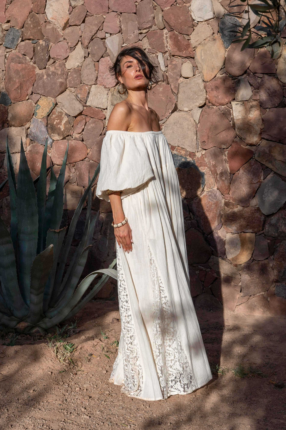 Robe Longue Nina à Épaules Dégagées - Taille unique 36-44