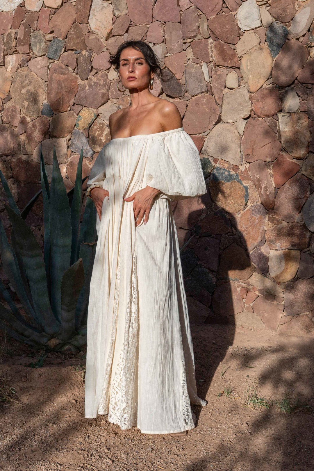 Robe Longue Nina à Épaules Dégagées - Taille unique 36-44