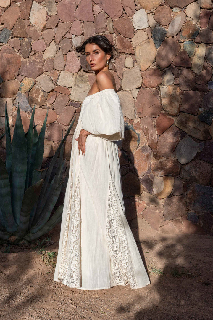 Robe Longue Nina à Épaules Dégagées - Taille unique 36-44