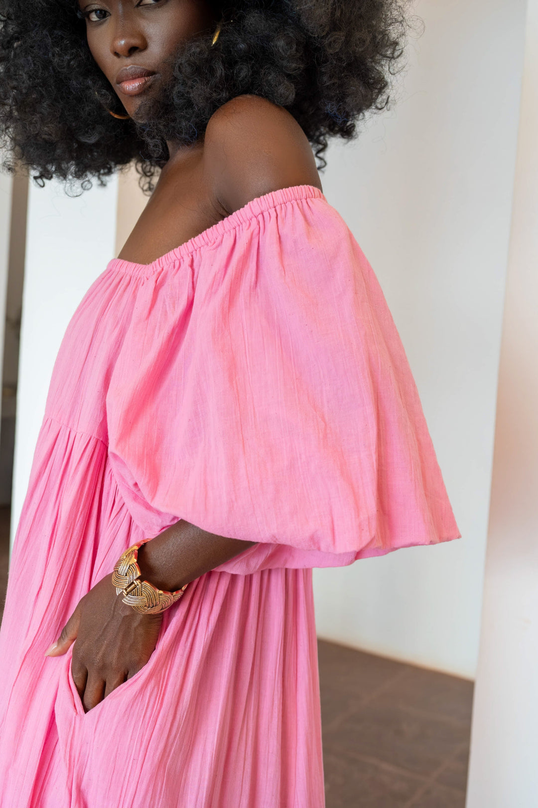 Robe Longue Nina à Épaules Dégagées - Taille unique 36-44