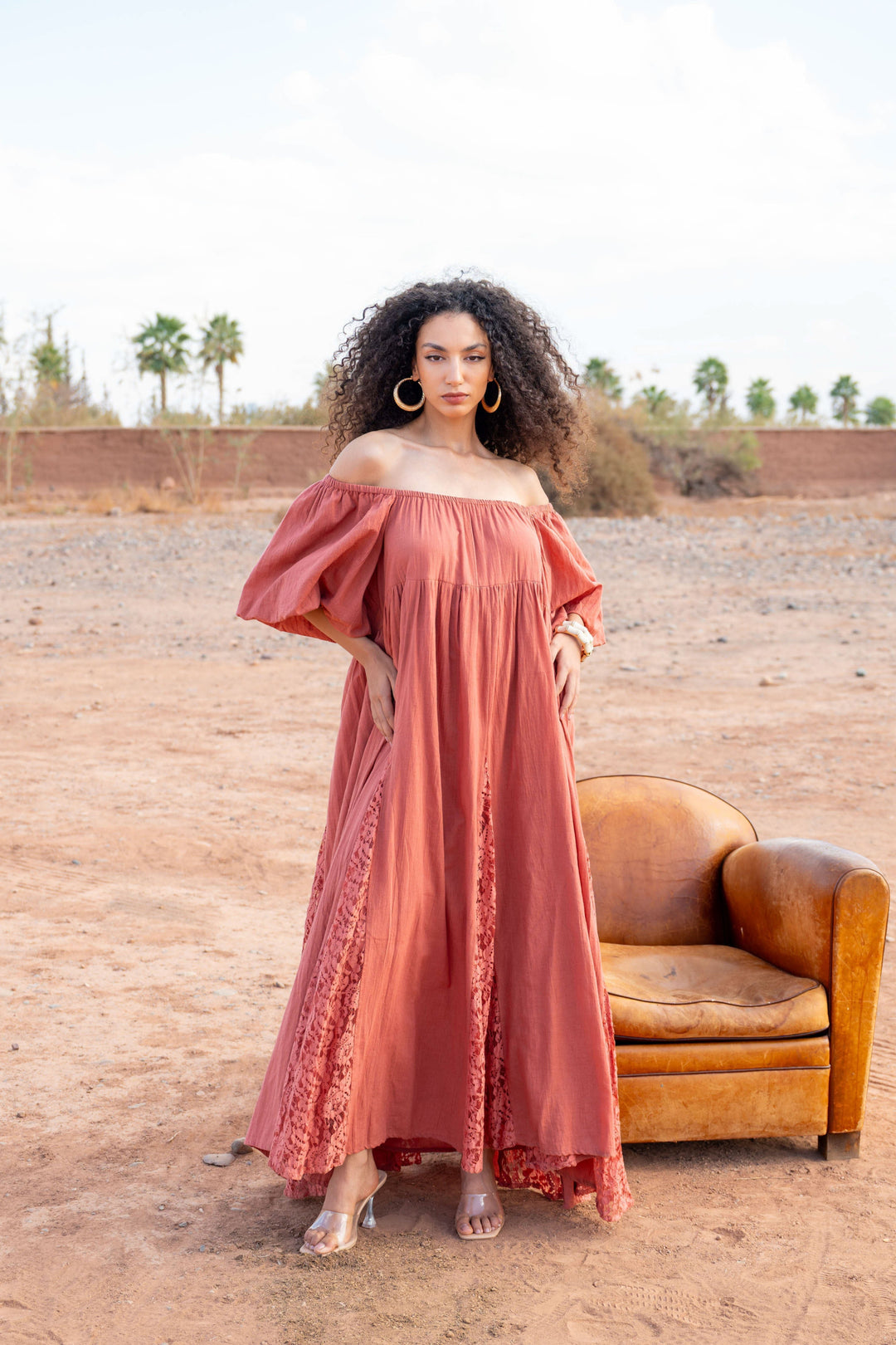 Robe Longue Nina à Épaules Dégagées - Taille unique 36-44