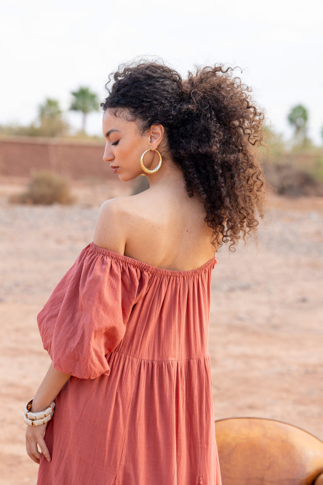 Robe Longue Nina à Épaules Dégagées - Taille unique 36-44