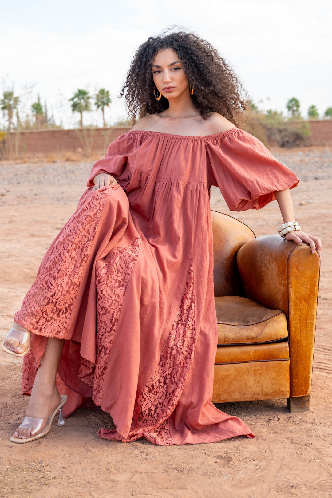 Robe Longue Nina à Épaules Dégagées - Taille unique 36-44